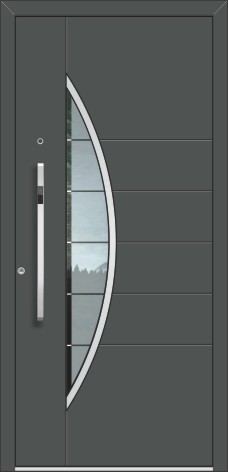 Inotherm Haustür Modell AEE 1070 mit Edelstahl-Ornamentrahmen